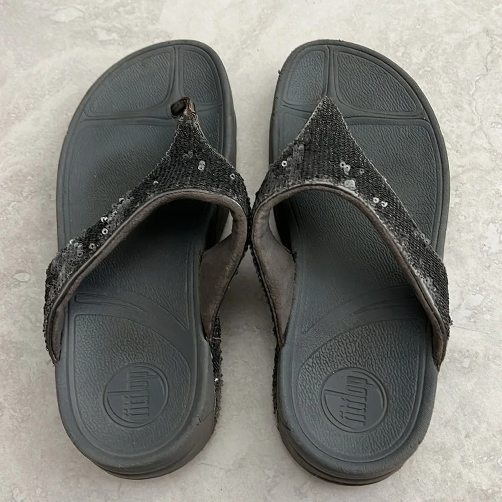 FitFlop Electra Grey Sequin sandals sz 7